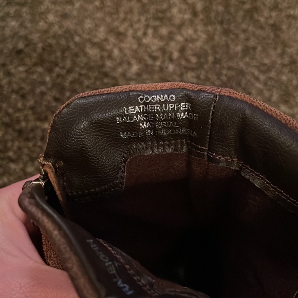 Revolve Steve Madden Raleighh tall distressed buckled heeled boots cognac - Picture 11 of 11